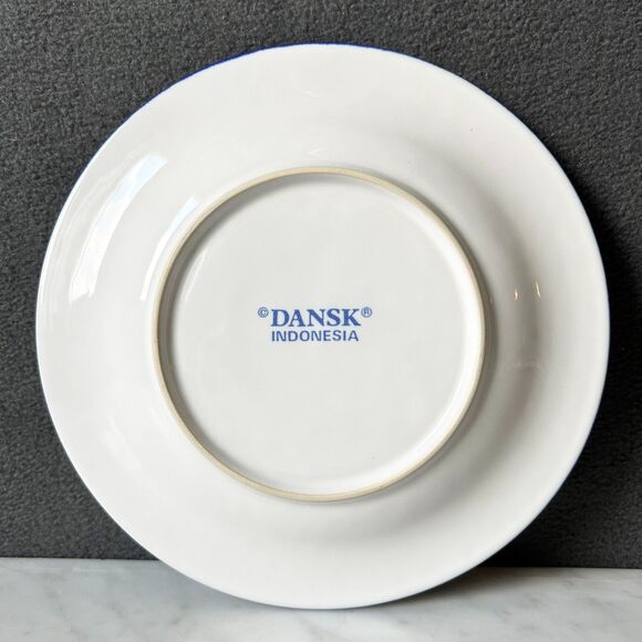 Dansk Tulip Salad Plate Red Blue Yellow Tulips on Rim 8.125" Dansk Indonesia - Picture 2 of 2